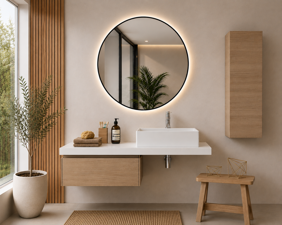 Szafka łazienkowa z modułem w kolorze stepowym 60 cm i blatem 120 cm SICILIA
