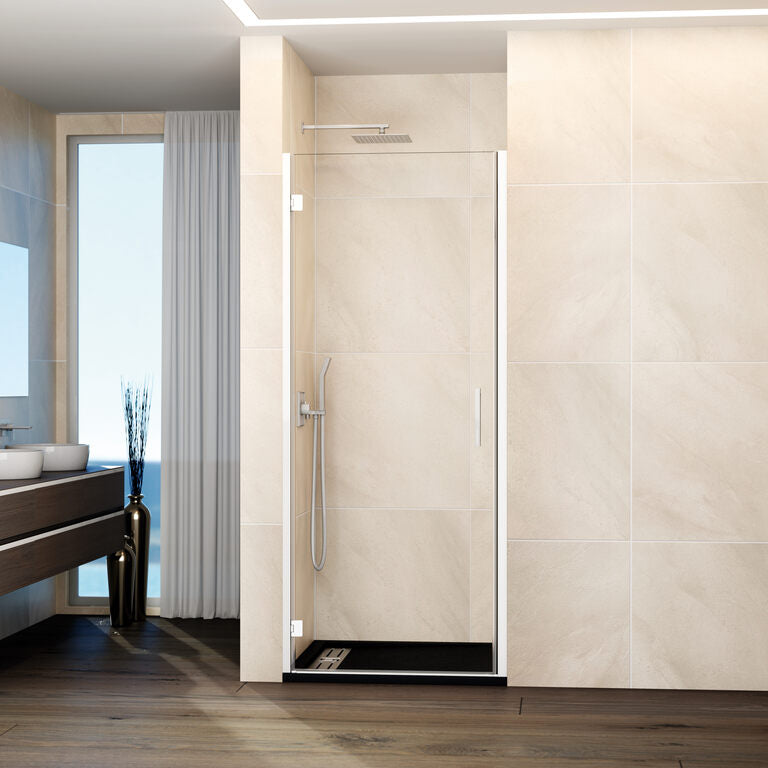 Mampara frontal abatible c/cierre perfil 1 puerta GLASS - Blanco