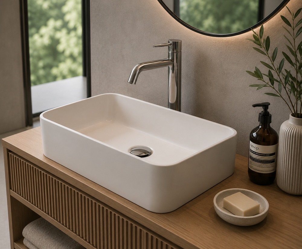 Umywalka nablatowa z porcelany DALLAS