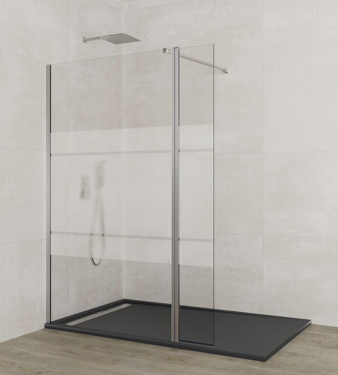 Kabina prysznicowa walk-in: element stały + uchylny SCREEN