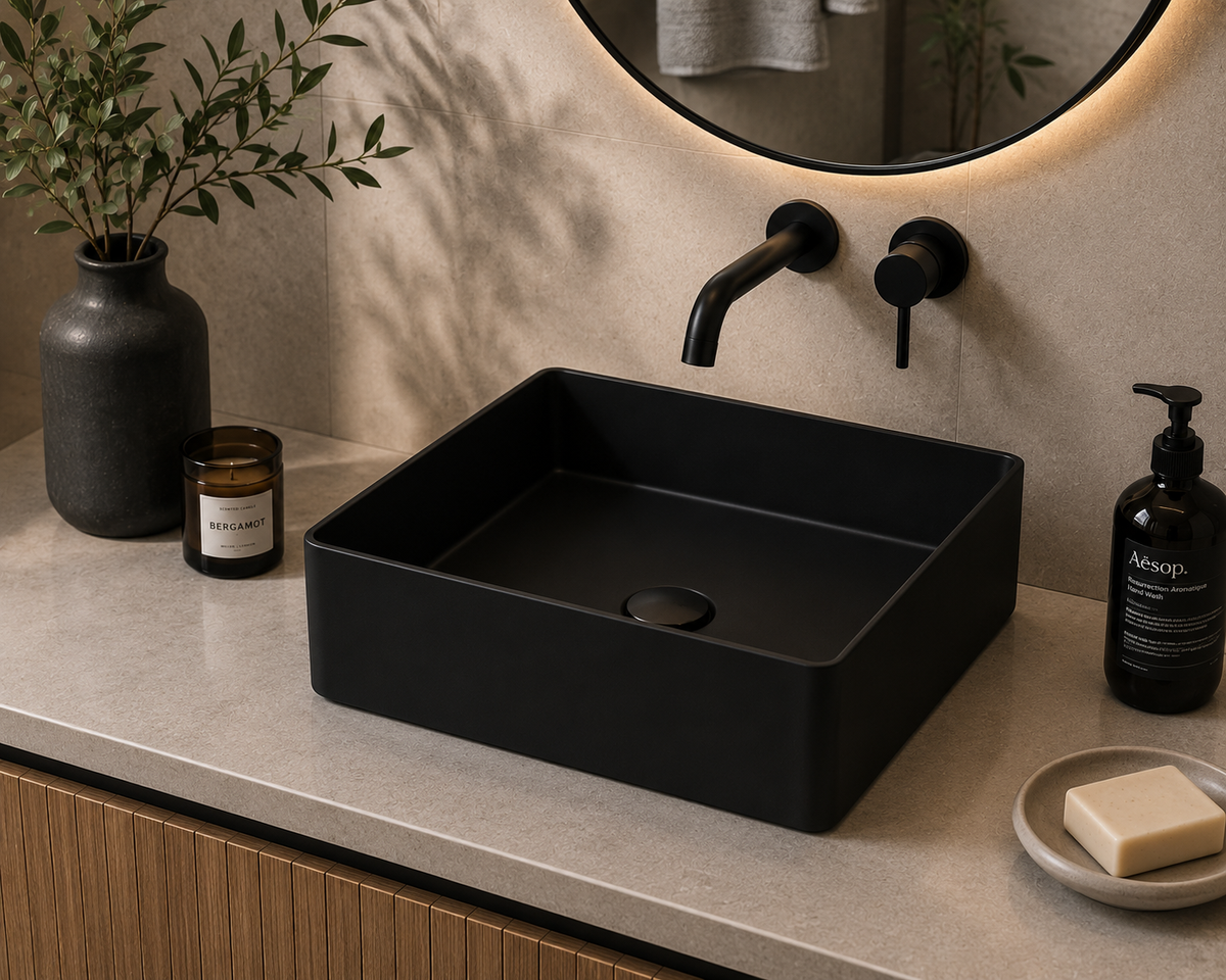 Umywalki porcelanowe nablatowe
